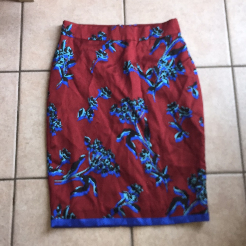 JCrew Floral Midi Pencil Skirt